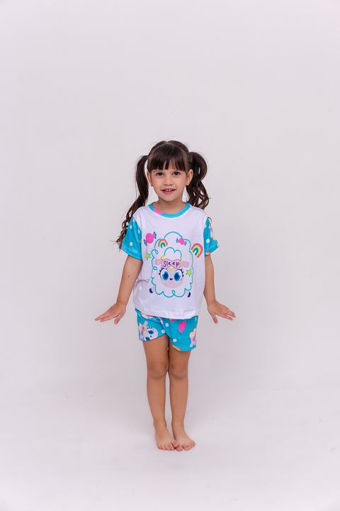 PIJAMA MANGA CURTA E SHORT OVELHINHA - comprar online