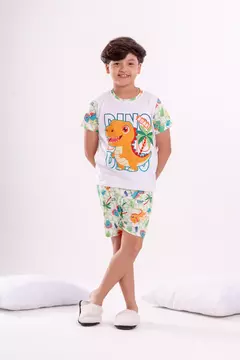 Pijama Manga Curta Dino na internet