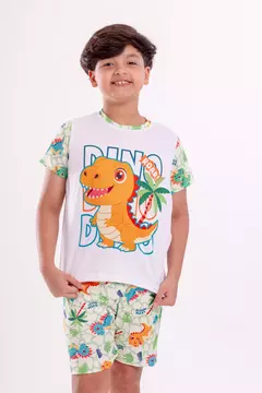 Pijama Manga Curta Dino - comprar online
