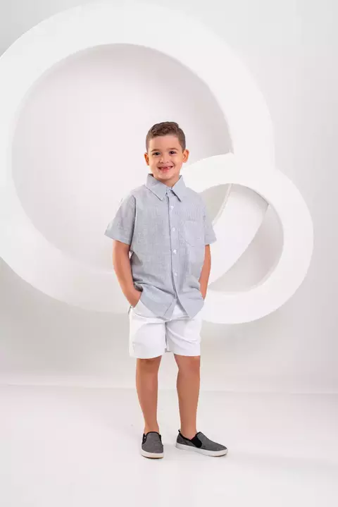 Camisa Social Listrada Marinho