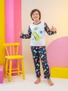 Pijama Manga Longa Dino Espaço