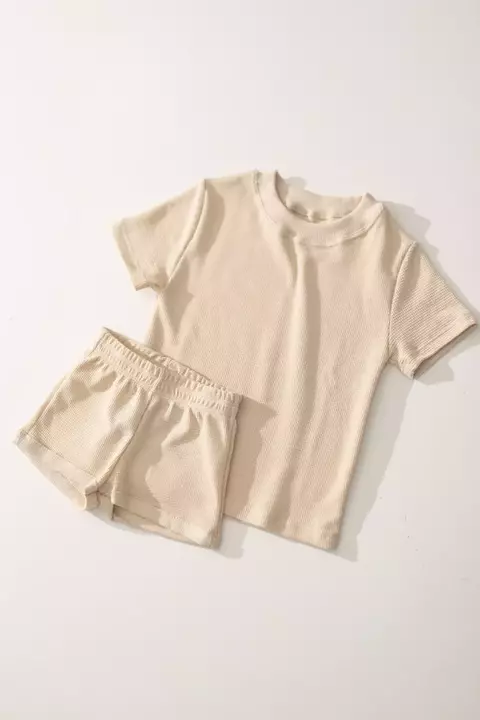 CONJUNTO MALHA TEXTURIZADA BLOCK - OVERSIZED - CREME - comprar online