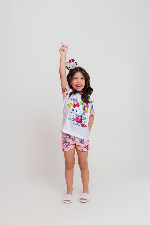 PIJAMA MANGA CURTA E SHORT HELLO KITTY