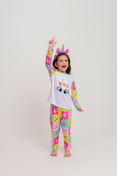 PIJAMA MANGA LONGA E CALÇA UNICORNIO FRUTA - comprar online
