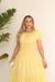 Vestido Midi Ciganinha Ombro a Ombro Amarelo Primavera - Juju - BELLA AMORA