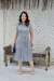 Vestido Chemise Viscolycra Midi Listrado Azul - Luana