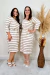 Vestido Viscolycra Listrado Nude Mullet Nubia - loja online