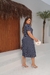 Vestido Midi Listrado Azul Marinho - Talita - loja online