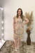 Vestido Midi em Tule estampado Nude floral - Eloá na internet