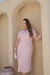Vestido Midi Listrado Rosé - Talita - BELLA AMORA