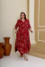 Vestido Longo Plus Size Geométrico Vermelho - Luciana - BELLA AMORA