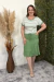Conjunto Saia Midi em Viscolycra Verde Listrado - Clara - comprar online