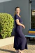 Vestido em Moletinho Marinho com Fenda Frontal - Celina - loja online