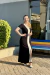 Vestido em Moletinho Preto com Fenda Frontal - Celina - BELLA AMORA