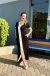 Vestido em Moletinho Preto com Fenda Frontal - Celina na internet