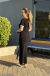 Imagem do Vestido em Moletinho Preto com Fenda Frontal - Celina