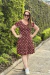 Vestido Midi Marrom Poá - Carolina na internet