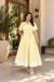 Vestido Maxi Midi em Alfaiataria Amarelo Manteiga - Lais