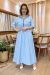 Vestido Maxi Midi em Alfaiataria Azul Serenity - Helena - BELLA AMORA