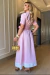 Vestido Maxi Midi em Alfaiataria Bicolor Rosa - Cecilia - BELLA AMORA