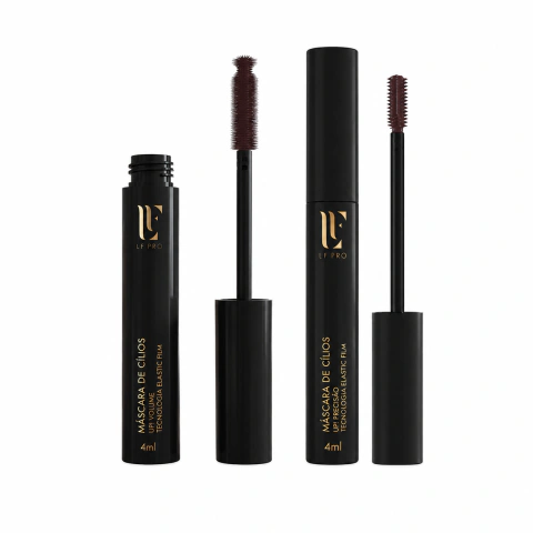Kit 2 Máscara de Cílios Marrom LF Pro Rímel Marrom Up Volume e Up Precisão Definição Natural