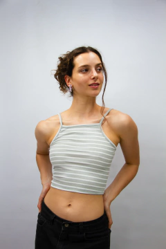 Top Escote Recto Rayado