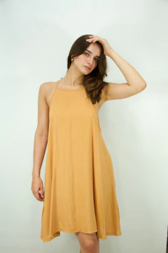 Vestido Fibrana Escote Recto en internet