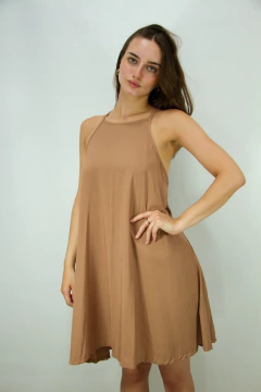 Vestido Fibrana Escote Recto - Outside Lisboa