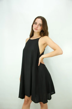 Vestido Fibrana Escote Recto en internet