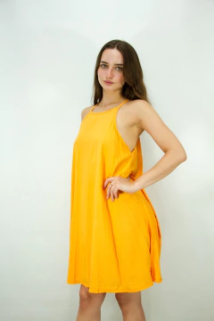 Vestido Fibrana Escote Recto - comprar online