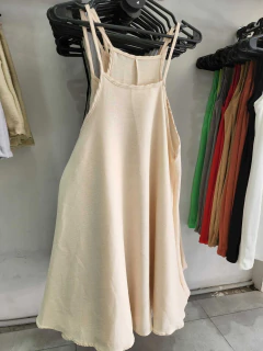 Vestido Escote Recto Lino - comprar online