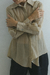 CAMISA FRUNCES BEIGE - tienda online