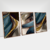 Kit Abstrato Tons Dourado com Azul - Quadros Decorativos em Fortaleza | Ambiance