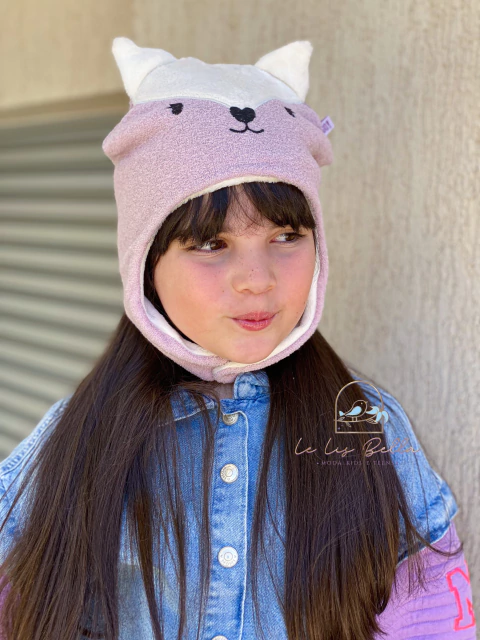 Touca forrada em fleece térmico com orelhinhas bebê feminino nina go! 2231100