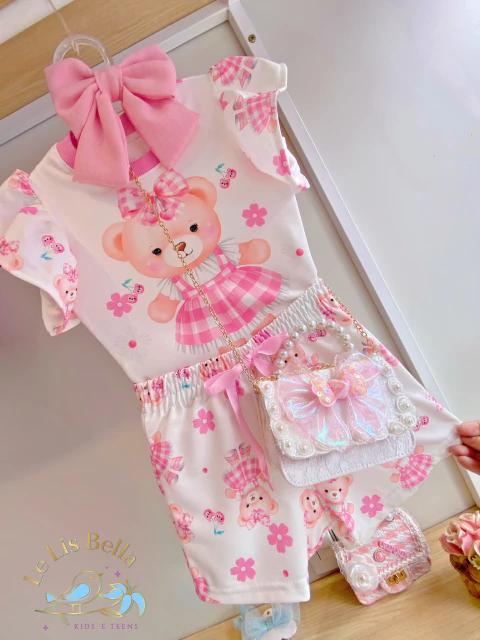 Conjunto Ursinha - Tam: 2, 4, 6, 8 e 10 anos