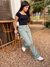 Calça Jeans Cargo Verde - Tam: 16 e 18 anos