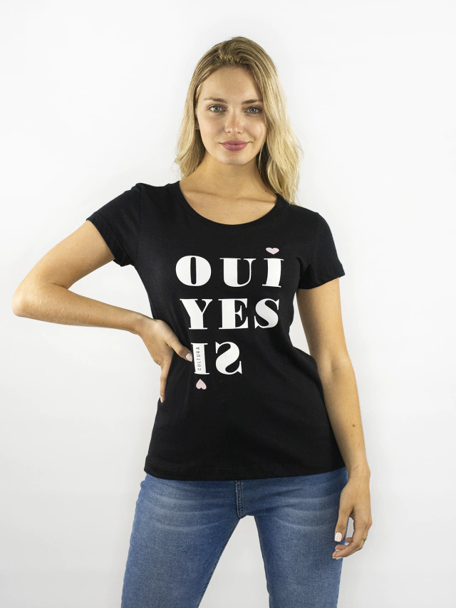 Remera clásica estampada