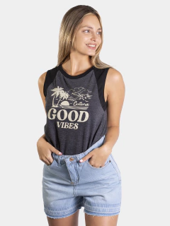 REMERA SIN MANGA COMBINADA