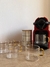 Set 6 Tazas Café (Vidrio + Asa Color)