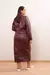 Saia Feminina Midi Com Fenda Couro