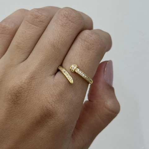 ANEL PREGO CRAVEJADO DOURADO - AJUSTÁVEL - comprar online