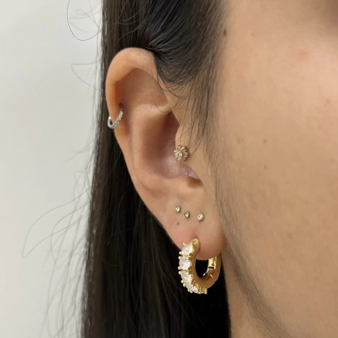 BRINCO ARGOLA CRAVAÇÃO EM GARRA DOURADO - comprar online