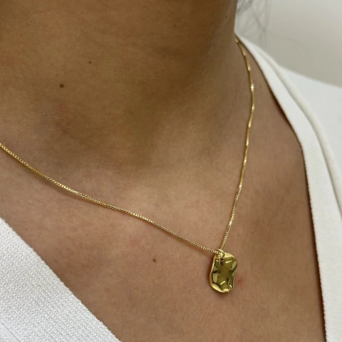 COLAR CHAPA ONDULADA DOURADO - comprar online