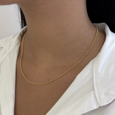 COLAR MINI ELO PORTUGUES DOURADO - comprar online