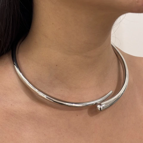 COLAR CHOKER VOLTAS LISO RÓDIO BRANCO - comprar online