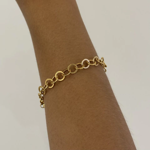 PULSEIRA ELOS REDONDOS DOURADO - comprar online