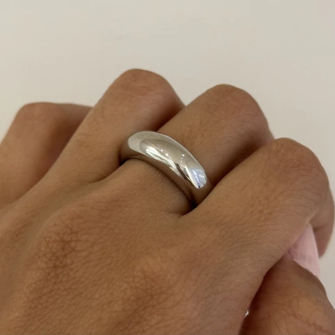 ANEL LISO ARREDONDADO RÓDIO BRANCO - comprar online