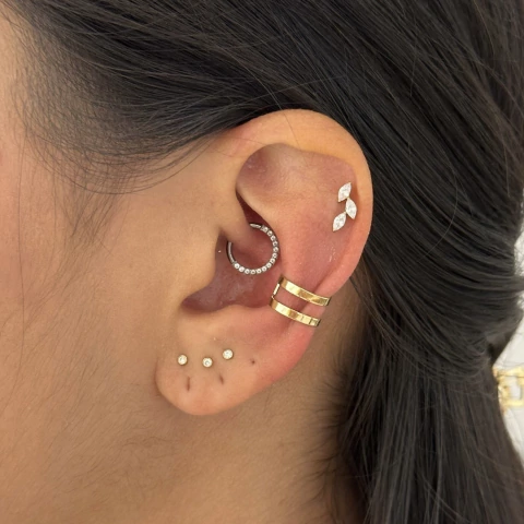 PIERCING FAKE FILEIRAS LISAS DOURADO - comprar online