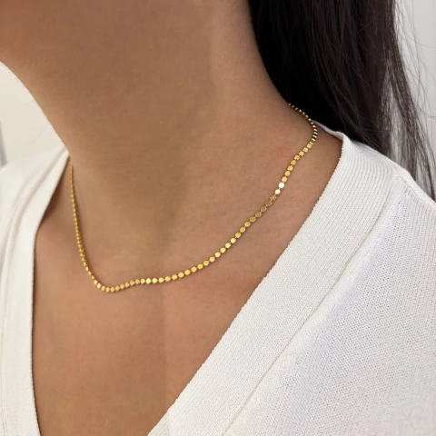COLAR CHOKER CHAPAS LISAS DOURADO - comprar online