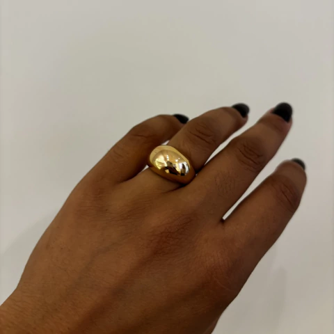 ANEL ALONGADO LISO DOURADO - comprar online